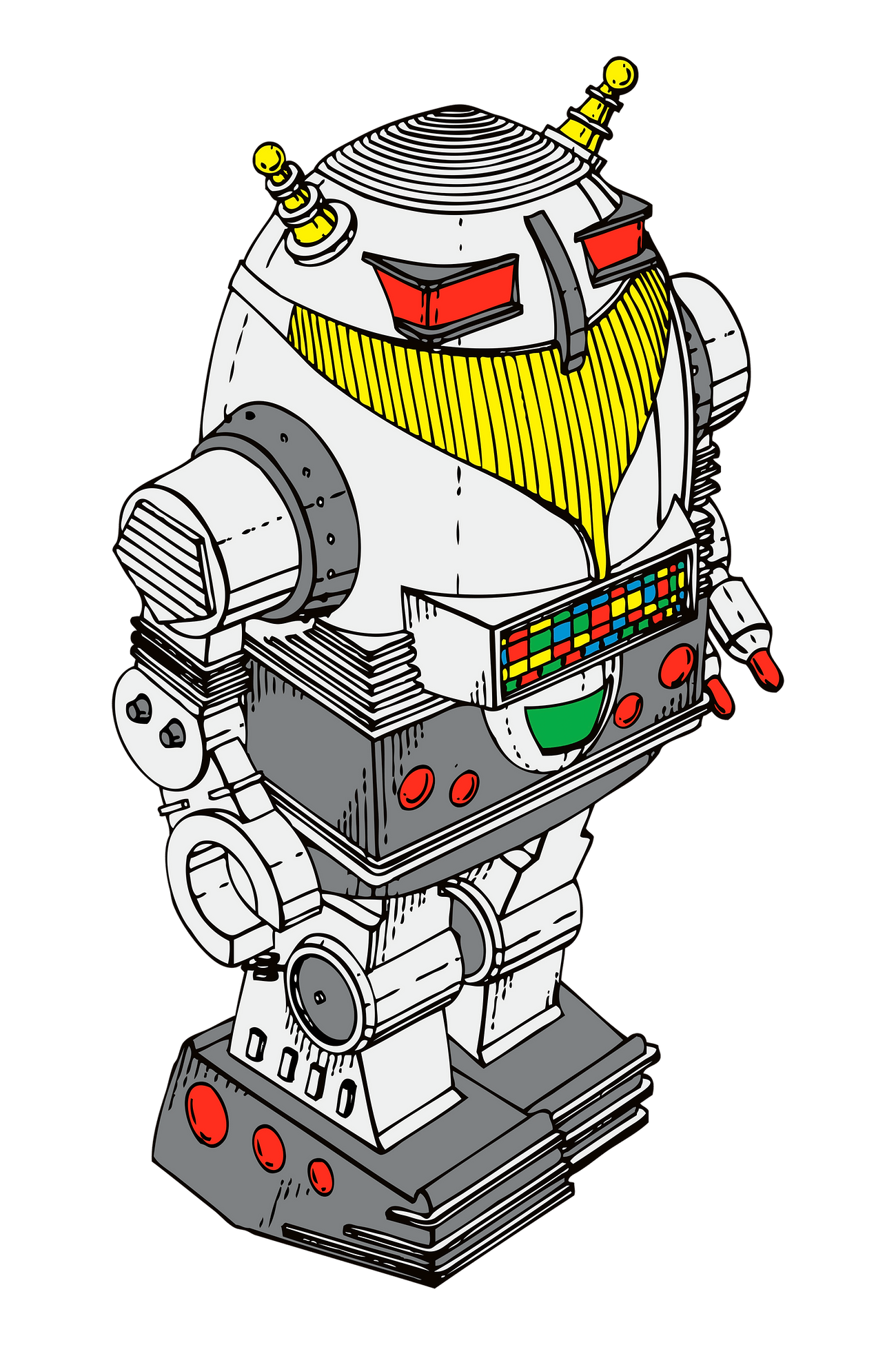 Robot png sticker illustration, transparent
